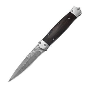 Stiletto mes – Gesmeed Damascusstaal